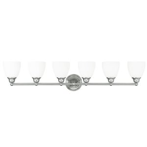 Pemberly Row 6 Light Vanity Light in Brushed Nickel