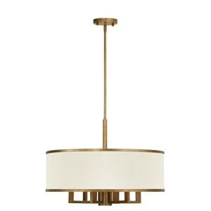 Pemberly Row 6 Light Chandelier in Hand Painted Antique Gold Leaf