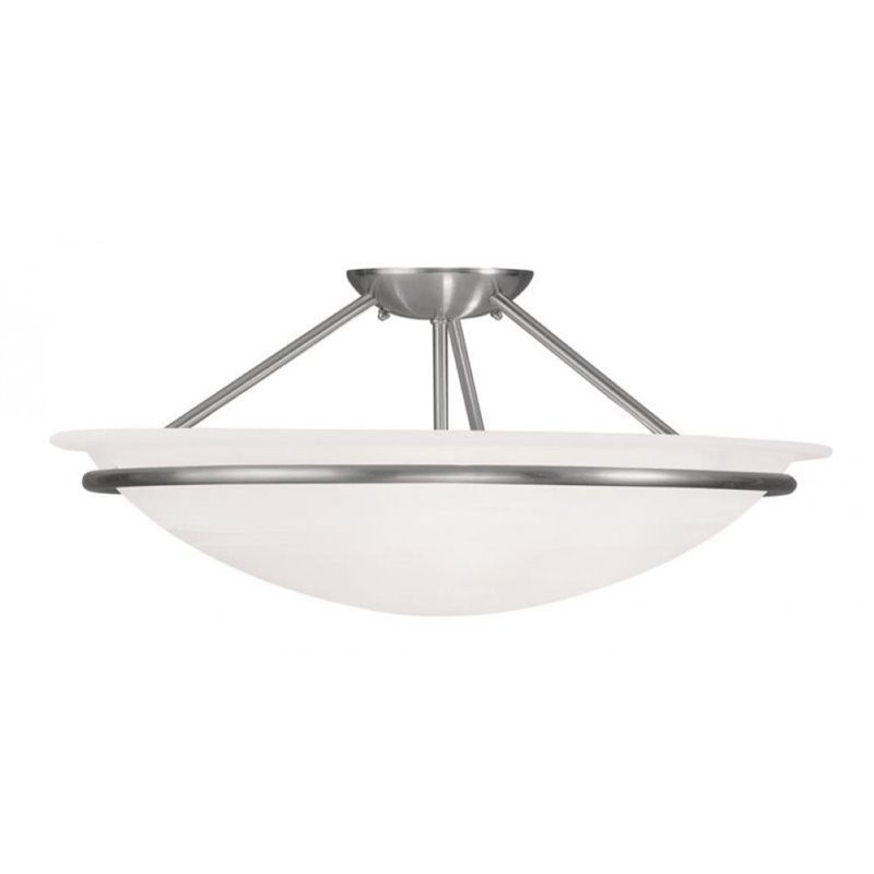 Pemberly Row 3 Light Ceiling Mount in Brushed Nickel
