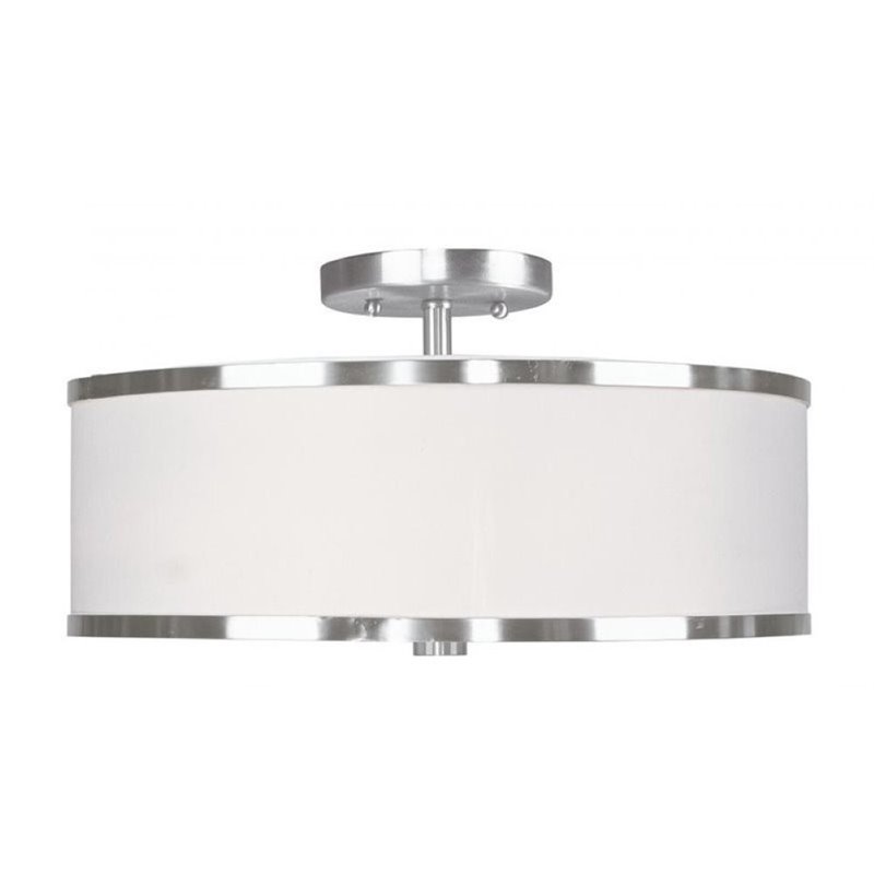 Pemberly Row 3 Light Ceiling Mount in Brushed Nickel