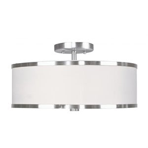 Pemberly Row 3 Light Ceiling Mount in Brushed Nickel