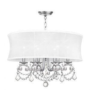 Pemberly Row 6 Light Chandelier in Brushed Nickel