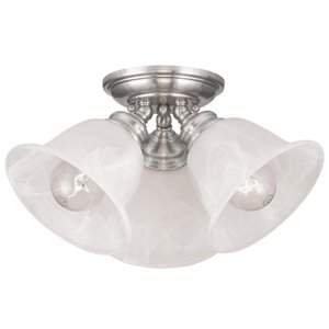Pemberly Row 3 Light Ceiling Mount in Brushed Nickel