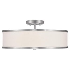 Pemberly Row 3 Light Ceiling Mount in Brushed Nickel