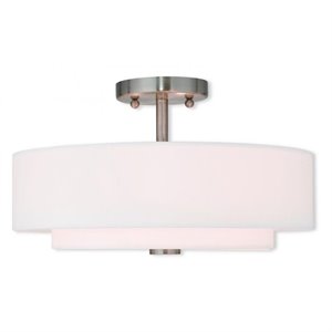Pemberly Row 3 Light Ceiling Mount in Brushed Nickel