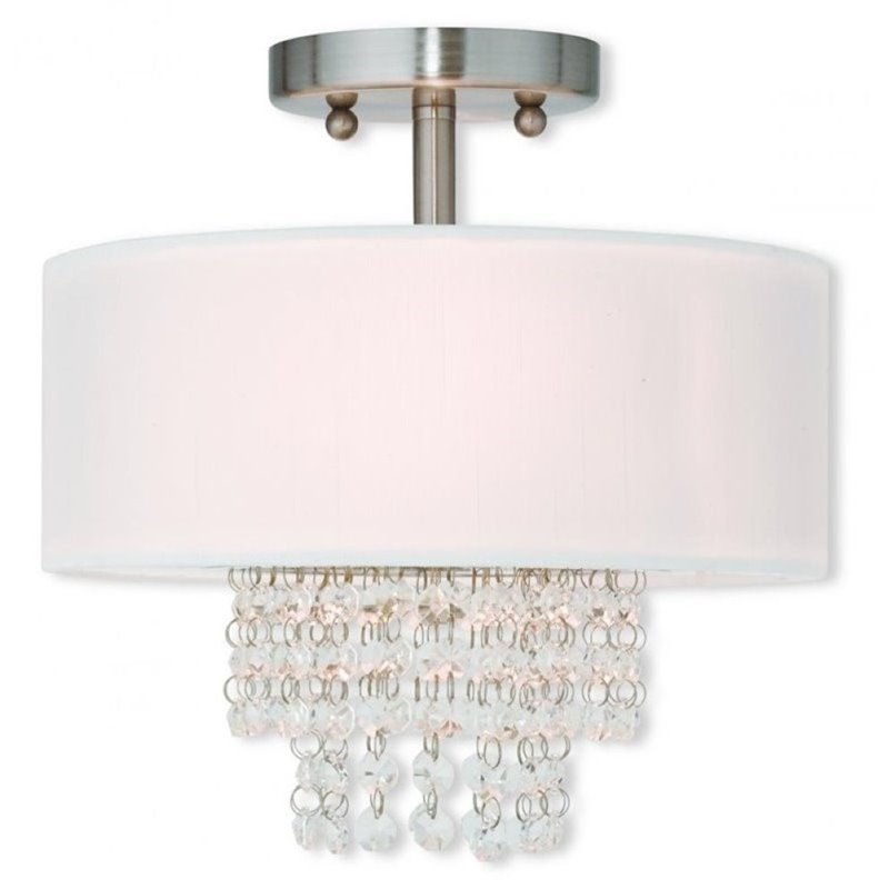 Pemberly Row 2 Light Ceiling Mount in Brushed Nickel