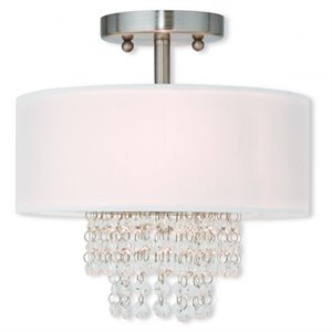 Pemberly Row 2 Light Ceiling Mount in Brushed Nickel