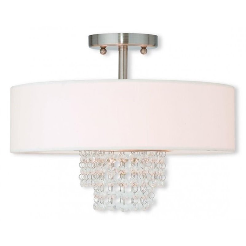 Pemberly Row 3 Light Ceiling Mount in Brushed Nickel