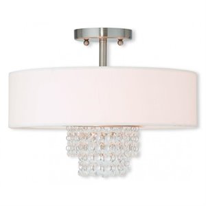 Pemberly Row 3 Light Ceiling Mount in Brushed Nickel