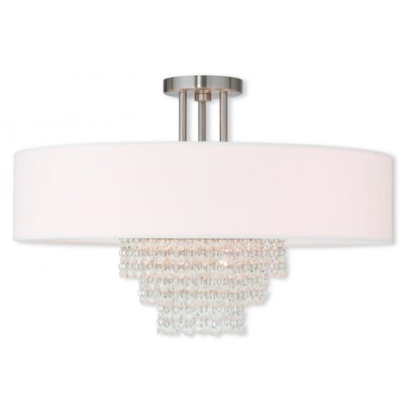 Pemberly Row 5 Light Ceiling Mount in Brushed Nickel