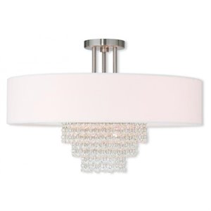 Pemberly Row 5 Light Ceiling Mount in Brushed Nickel