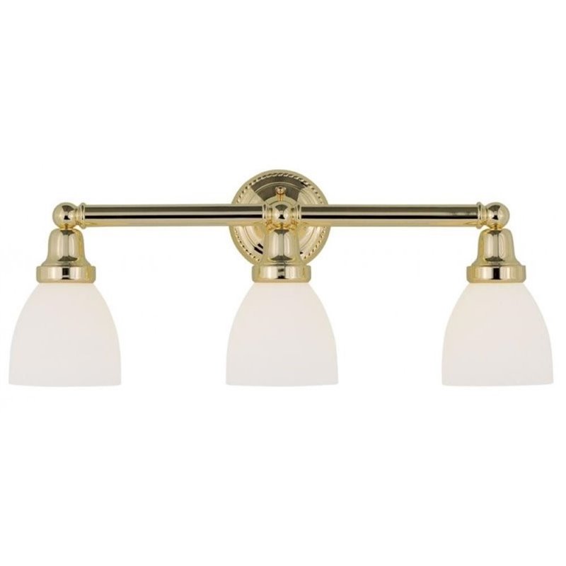 Pemberly Row 3 Light Vanity Light in Polished Brass