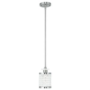 Pemberly Row 1 Light Mini Pendant in Brushed Nickel
