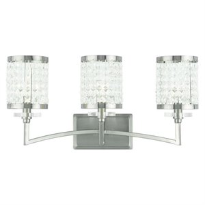Pemberly Row 3 Light Vanity Light in Brushed Nickel