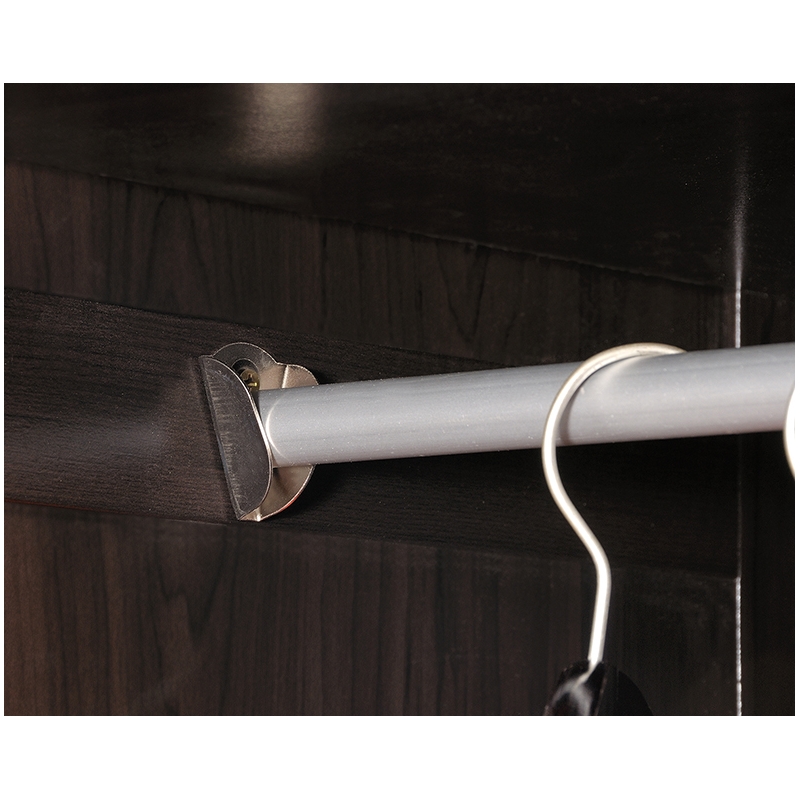 Pemberly Row Engineered Wood 2-Drawers Wardrobe Armoire in Cinnamon Cherry