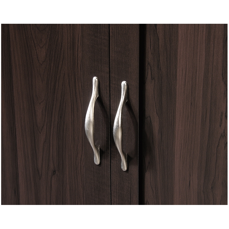 Pemberly Row Engineered Wood 2-Drawers Wardrobe Armoire in Cinnamon Cherry