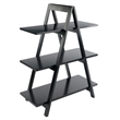 Pemberly Row 3-Tier A-Frame Mid-Century Solid Wood Book Shelf in Black