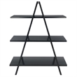 Pemberly Row 3-Tier A-Frame Mid-Century Solid Wood Book Shelf in Black
