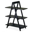 Pemberly Row 3-Tier A-Frame Mid-Century Solid Wood Book Shelf in Black