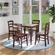 Pemberly Row 3-Piece Square Transitional Solid Wood Dining Set in Antique Walnut