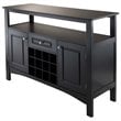 Pemberly Row Composite Wood Wine Rack Buffet in Black Finish