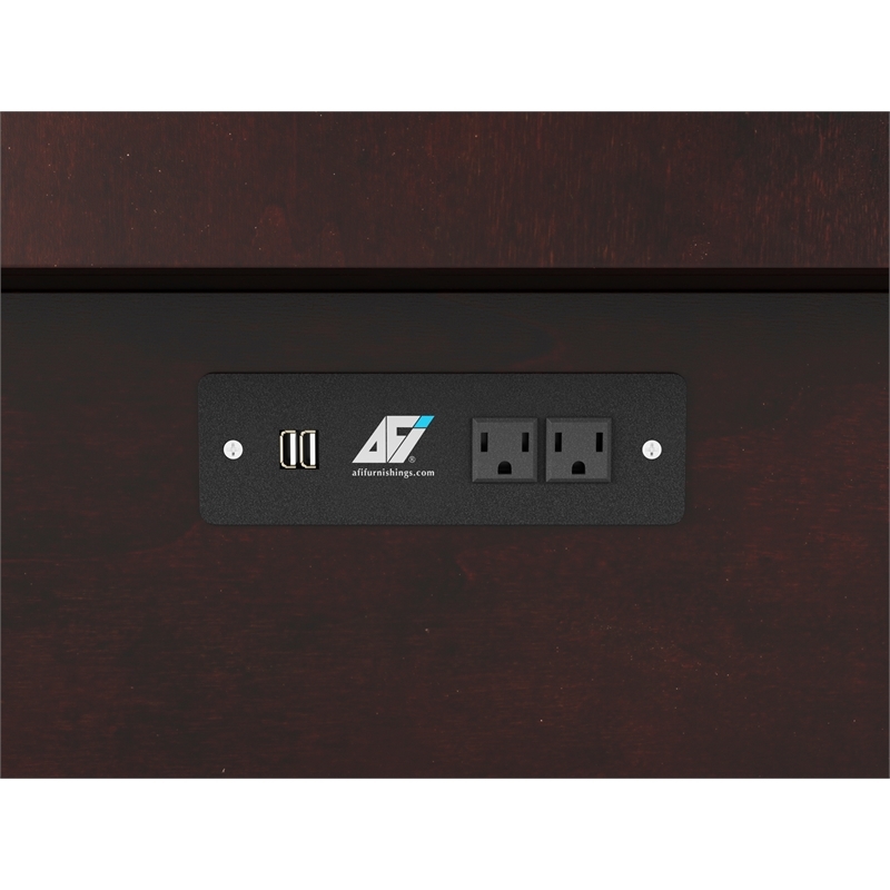 Pemberly Row Farmhouse Solid Wood Queen Murphy Bed Chest in Espresso