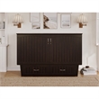 Pemberly Row Farmhouse Solid Wood Queen Murphy Bed Chest in Espresso