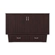 Pemberly Row Farmhouse Solid Wood Queen Murphy Bed Chest in Espresso