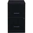 Pemberly Row Modern 2-Drawers Vertical Black Metal Filing Cabinet Pre-assembled