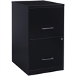 Pemberly Row Modern 2-Drawers Vertical Black Metal Filing Cabinet Pre-assembled