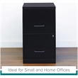 Pemberly Row Modern 2-Drawers Vertical Black Metal Filing Cabinet Pre-assembled