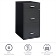 Pemberly Row 3-Drawers Vertical Charcoal Metal Filing Cabinet Pre-assembled