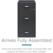 Pemberly Row 3-Drawers Vertical Charcoal Metal Filing Cabinet Pre-assembled