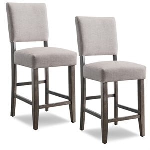 Pemberly Row 24&quot Counter Stool in Gray Wash (Set of 2)