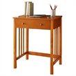 Pemberly Row Transitional Birch Wood Home Office Desk in Oak Brown