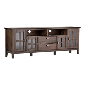 Pemberly Row Modern Wood TV Stand for TVs up to 72&quot in Natural Aged Brown