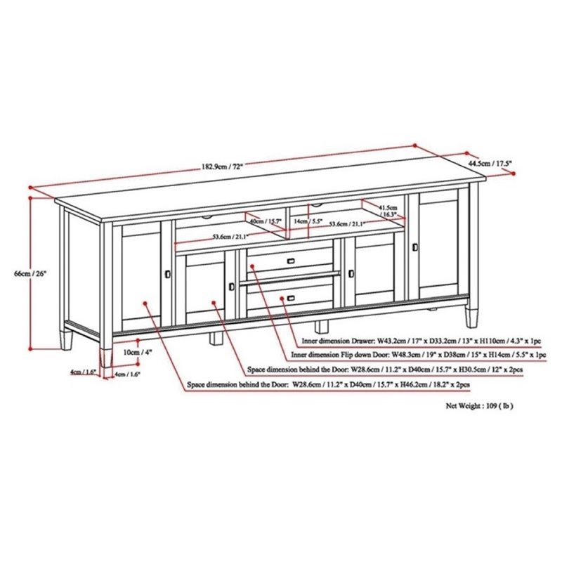 Pemberly Row Transitional Wood TV Stand for TVs up to 72