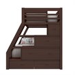 Pemberly Row Contemporary Pine Wood Twin over Full Storage Bunk Bed in Espresso