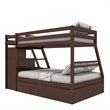 Pemberly Row Contemporary Pine Wood Twin over Full Storage Bunk Bed in Espresso