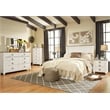 Pemberly Row Modern Wood Plank Pattern Full Queen Panel Headboard in White