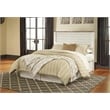 Pemberly Row Modern Wood Plank Pattern Full Queen Panel Headboard in White