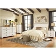 Pemberly Row Modern Wood Plank Pattern Full Queen Panel Headboard in White