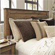 Pemberly Row Wood Queen Panel Headboard with Nailhead Trim in Brown