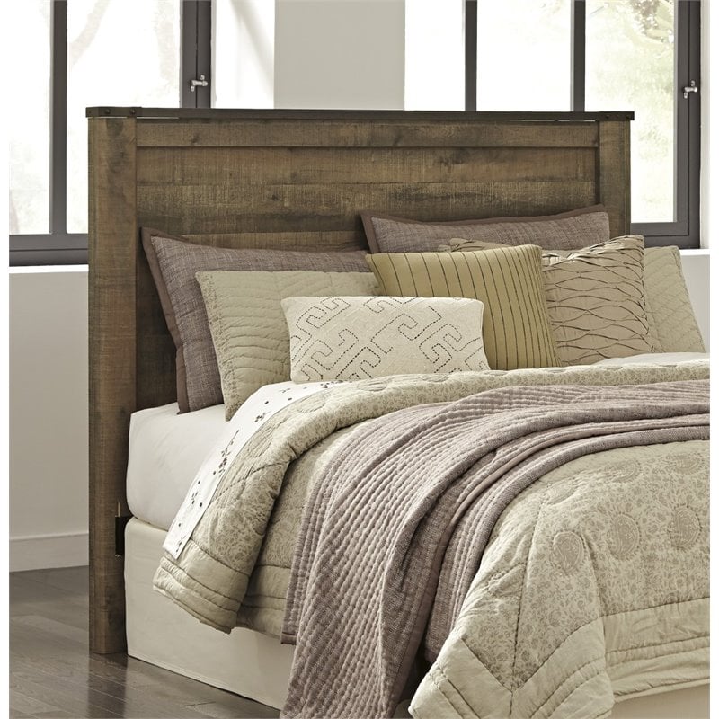 Pemberly Row Queen Panel Headboard in Brown | Cymax Business