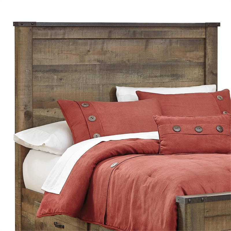 Pemberly Row Full Panel Headboard in Brown