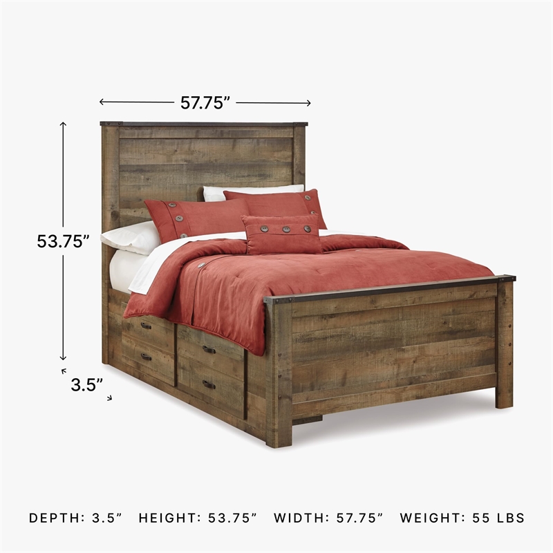 Pemberly Row Full Panel Headboard in Brown