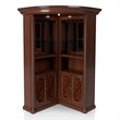 Pemberly Row Traditional Wood Corner Home Bar in Dark Cherry