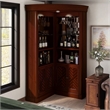 Pemberly Row Traditional Wood Corner Home Bar in Dark Cherry