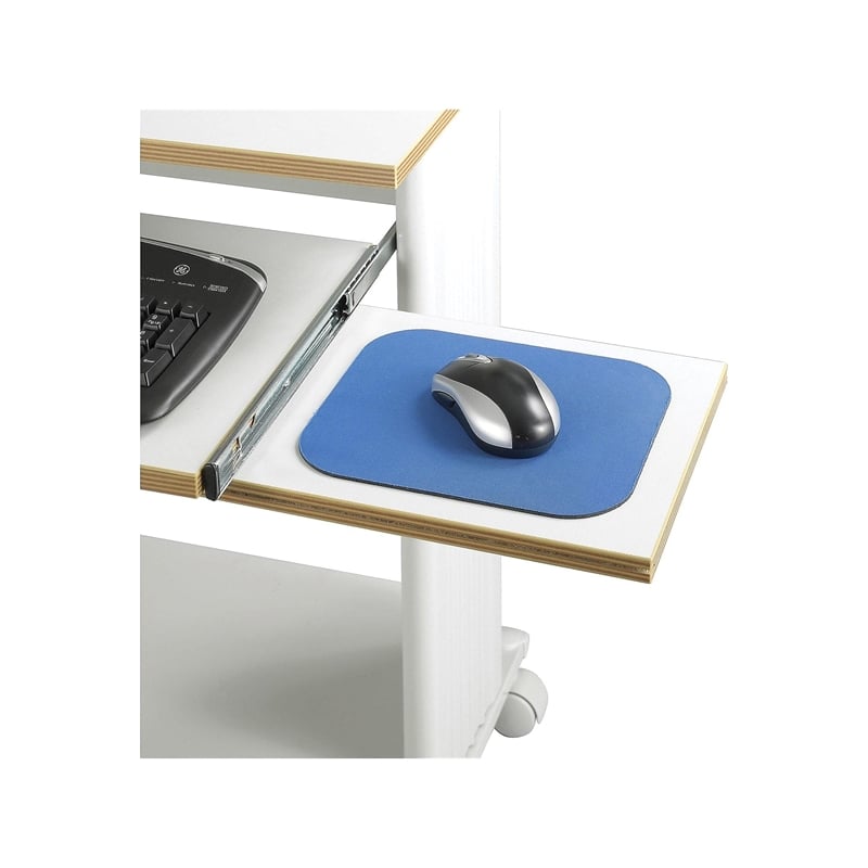 Pemberly Row Standing Computer Cart Workstation in Gray