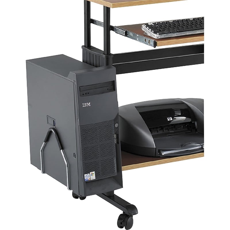Pemberly Row Standing Computer Cart Workstation in Gray